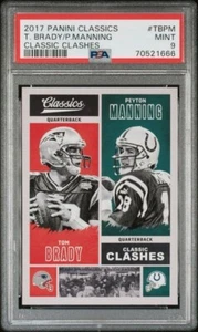 2017 Panini Classics Classic Clashes PSA 9 Peyton Manning Tom Brady #CC-TBPM HOF - Picture 1 of 2