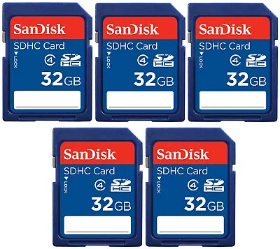 SanDisk 32GB SDHC Class 4 Memory Card For Cameras SDSDB-032G (5 Pack) - Image 1 of 2