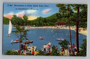 Postal de error de muelle de barco Clifton Forge Virginia VA Douthat State Park 1930-45 - Imagen 1 de 2