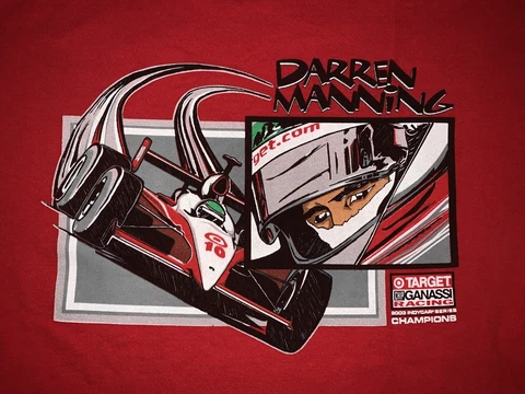 2003 INDYCAR SERIES Darren MANNING Chip Ganassi Racing red shirt RARE Men M Med Cover