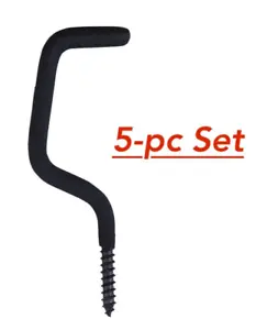 NEW- (5x) 4" BLACK RUBBER SCREW-IN ACCESSORY HOOK Tree stand hunting storage - Picture 1 of 2