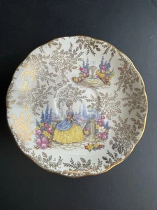 Repuesto Platillo Colclough CRINOLINA DAMA EN EL JARDÍN Hueso China Inglaterra - Imagen 1 de 4