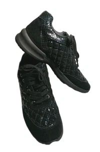 Judith Ripka Sneaker Damen Gr. 8M Becky schwarz Leder Wildleder Athleisure RAR    - Bild 1 von 13