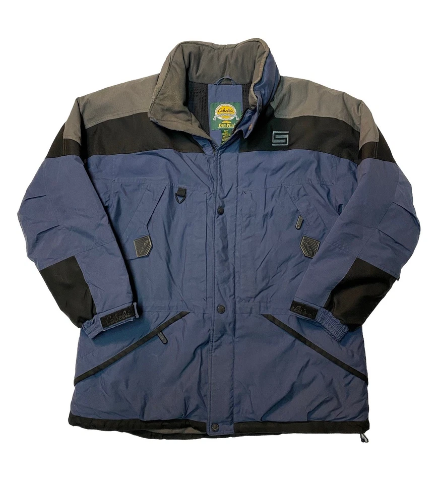 Cabela's Dry Plus Jacket Mens XL Blue Insulated Parka Waterproof Hooded - Image 1 of 4