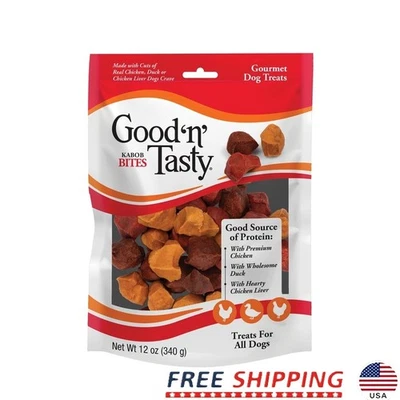 Dog Treats Kabob Bites Real Chicken Duck Liver Chews 12oz Long Lasting Flavor US - Image 1 of 4