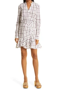 NWT VERONICA BEARD Sherry Faux Wrap Ruffle Dress in White Multi Size M, $495 - Picture 1 of 9