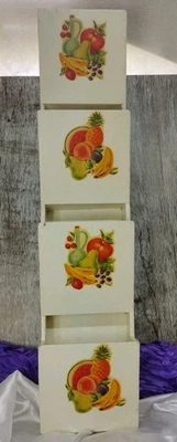 Vintage MCM Handmade Wood Mail Organizer Wall Mount Mail Rack Rustic Farmhouse  - Image 1 of 4