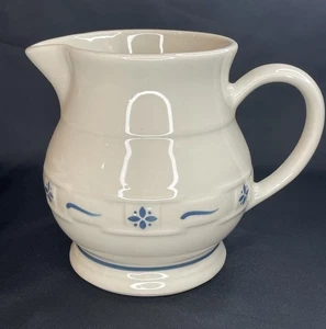 LONGABERGER Pottery Woven Traditions Classic Blue 32 oz Pitcher - Picture 1 of 17
