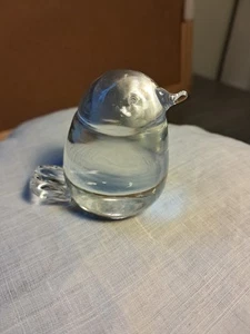 Hadeland Handblown Clear Bird Signed LADY BIRD Vintage - Picture 1 of 5