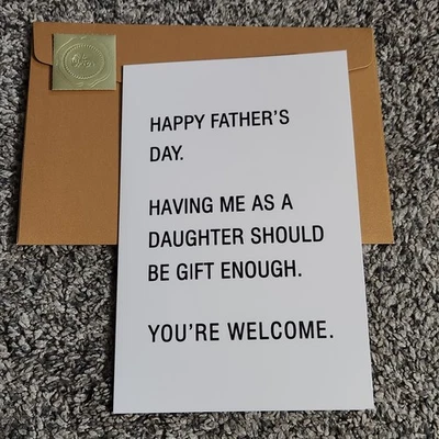 Поздравительная открытка счастливый день отцов от дочери новый с конвертом - Изображение 1 из 4