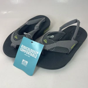Reef Little Fanning Sandal Kid's Shoes & Sandals Us Kids Size : 3/4 Grey/volt - Picture 1 of 14