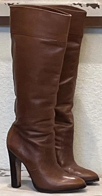 Michael Kors Leather Boots Brown High-Heels Size 7.5 - Image 1 of 4