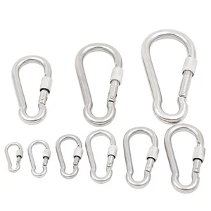 Karabinerhaken Feuerwehrkarabiner Mit Sicherung Schraubverschluss 4 mm bis 12 mm - Picture 1 of 4