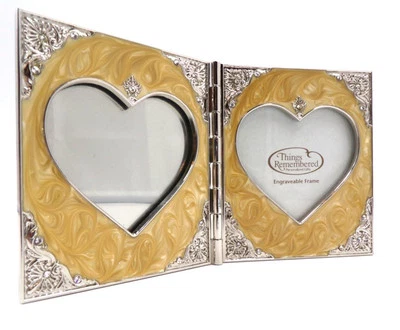 Marco de fotos plegable Things Remembered cristal Swarovski corazones esmalte Foto 1 de 4
