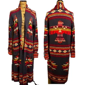 FAHERTY Paloma Duster Womens XXL Aztec Southwest Thunderbird Open Cardigan - Picture 1 of 13