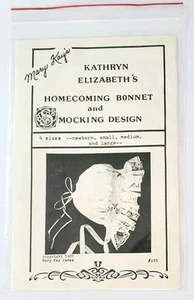 MARY KAY'S HOMECOMING BONNET & SMOCKING DESIGN PATTERN SZS. NEWBORN TO LARGE NEW - Picture 1 of 3