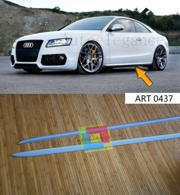 AUDI A5 08-12 Coupe Cabrio MINIGONNE LATERALI SOTTOPORTA OTTICA S5 S-LINE - Immagine 1 di 4