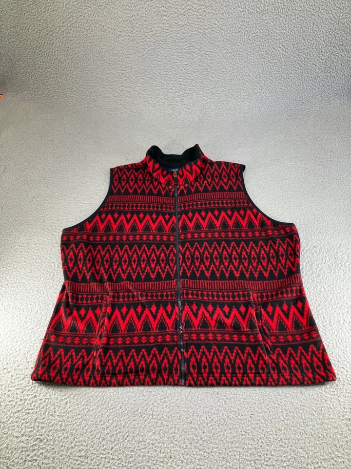 Chaps Aztec Sweater Vest Mens 3XL Red Western Cardigan Southwestern Native - Image 1 of 4