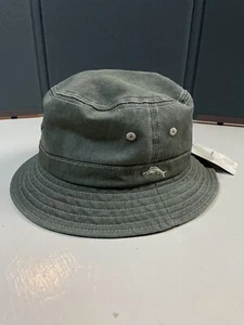 Tommy Bahama Men L /XL Green 100% Cotton Twill Bucket Hat Marlin Embroidered NEW - Picture 1 of 6
