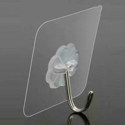 1-20 Super Strong Self Adhesive Wall Hooks Suction Cup Sucker Hanger Bathroom UK - Image 1 of 2