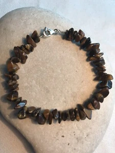 Chips occhio di tigre - bracciale donna - argento sterling 925 - sacchetto regalo - omaggio P&P - Foto 1 di 3