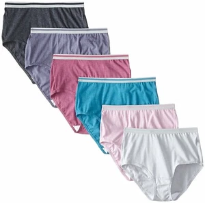 Fruit Of The Loom Womens Heather Brief Panty 6-Pack - Picture 1 of 2