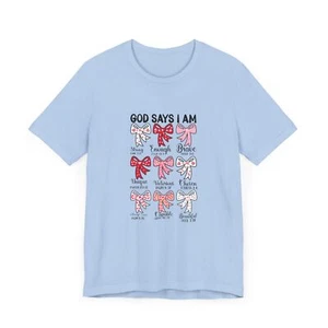 Inspirational Unisex Tee God Says I Am Motivational Jersey Shirt - Picture 1 of 22