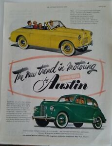 1951 Austin Motor Company cars A40 Sports convertible green Devon vintage ad