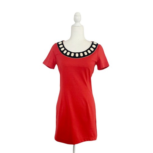 Love Moschino Abito Tubino Elasticizzato Collo Gioiellato Rosso Taglia 6