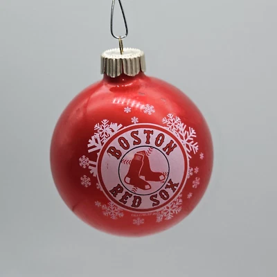BOSTON RED SOX Sports Glass Christmas Ball Ornament Hanging MLB Collector Series - Image 1 of 4