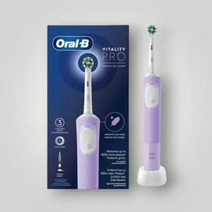 Oral-B Vitality Pro Elektrische Zahnbürste Braun Lila 3 Modi Zahnpflege Geschenk - Bild 1 von 1