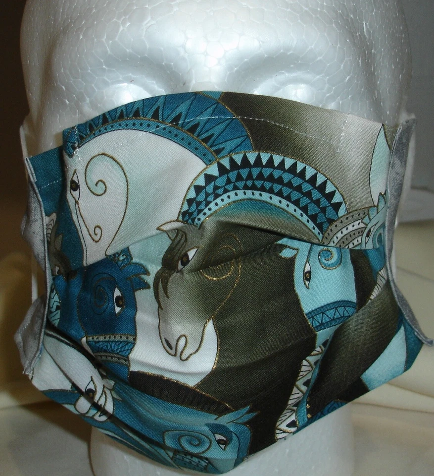 USA cotton Face mask, face cover, handmade with Burch Horse Fabric FAST SHIP - Image 1 of 1