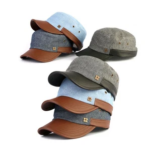 Unisex Hombre Mujer Mqum Denim Americano Informal Militar Cadete Gorra Camionero Sombreros - Imagen 1 de 12
