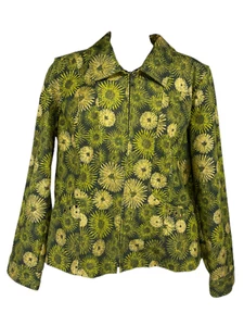 Christopher & Banks Damen Gr. L Blazer grün gold schwarz Pusteblume gedeckter Print - Bild 1 von 12