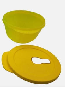 Tupperware Crystalwave Mikrowelle plus 3 1/4 Tassen Schüssel & Dichtung in gelb rund Neu - Bild 1 von 3
