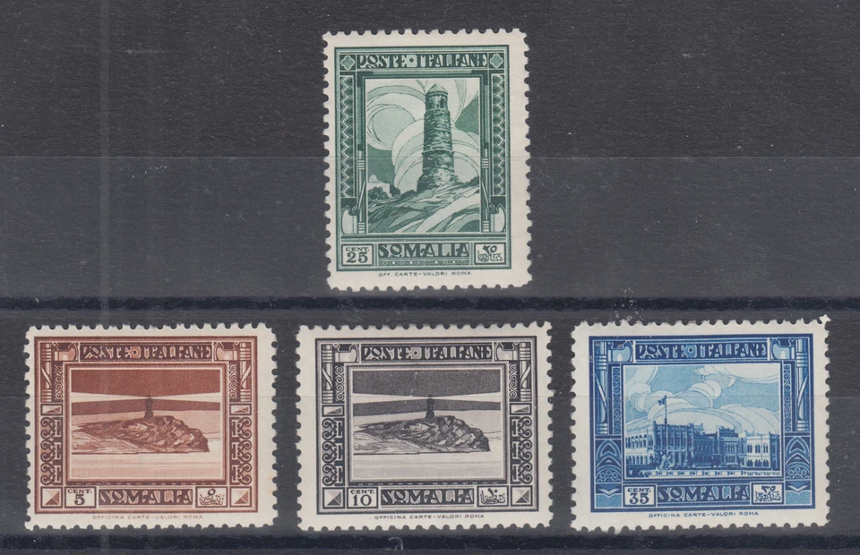 Somalia Sc 138, 140, 143, 145 MLH. 1932 Pictorials, 4 different from set, fresh - Photo 1/1