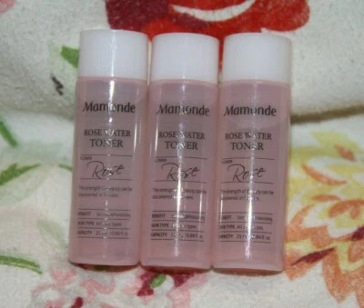 Mamonde ROSE WATER TONER Skin Moisturizer Cleanser Mini Travel Sample x 3 — NEW! - Image 1 of 4