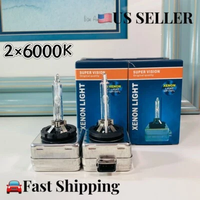 2PCS NEW OEM D1S 6000K 66140 66144 85410 85415 HID XENON HEADLIGHT BULBS SET - Image 1 of 4