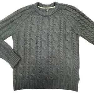 Ted Baker London Fisherman Sweater Mens Navy Blue 4 Large Cable Knit Crew Neck - Picture 1 of 11