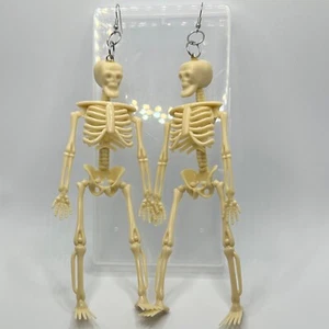 Huge skeleton earrings, large Halloween Earrings 18cm Long Fun goth unusual - Picture 1 of 7