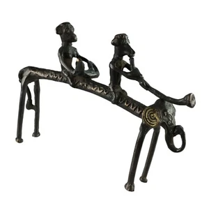 Statue 2 Cavaliers chasseurs sur Eléphant- Art tribal Bastar -Dhokra Inde - 1355 - Bild 1 von 10