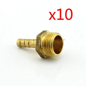 10pcs 6mm 3/8" Brass Barbed Hose Tube Fuel Pipe Fittings Coupler Connector - Imagen 1 de 4