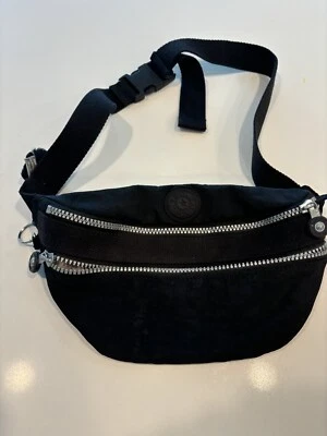 Kipling Fanny Pack Black 2 Zipper UNISEX Pocket Belt Bag Adjustable Strap - Image 1 of 4