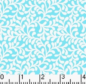 Plume Bloom Türkis Baumwollstoff 18x21 Fat Quarter - Bild 1 von 2