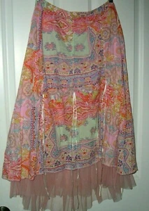 April Cornell Cottage Fair Rock L 14 rosa Indien Gaze Tüll Spitze Zugbänder - Bild 1 von 12