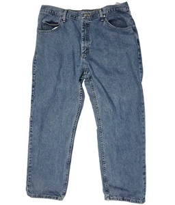 Wrangler Mens Jeans Relaxed Fit Straight Leg Light Wash Blue Size 38x30 - Picture 1 of 11