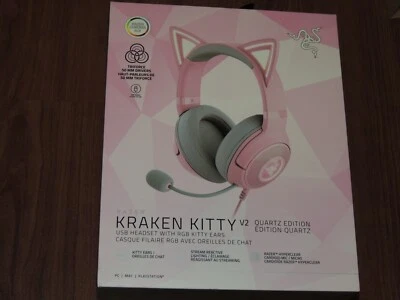 New - Razer Kraken Kitty V2 Wired Gaming Headset w/ Chroma RGB Lighting - Quartz - Image 1 of 2