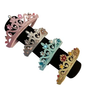 NWT Glitter Princess Crown Headband, girl, birthday, pageant, stretch, baby - Picture 1 of 4