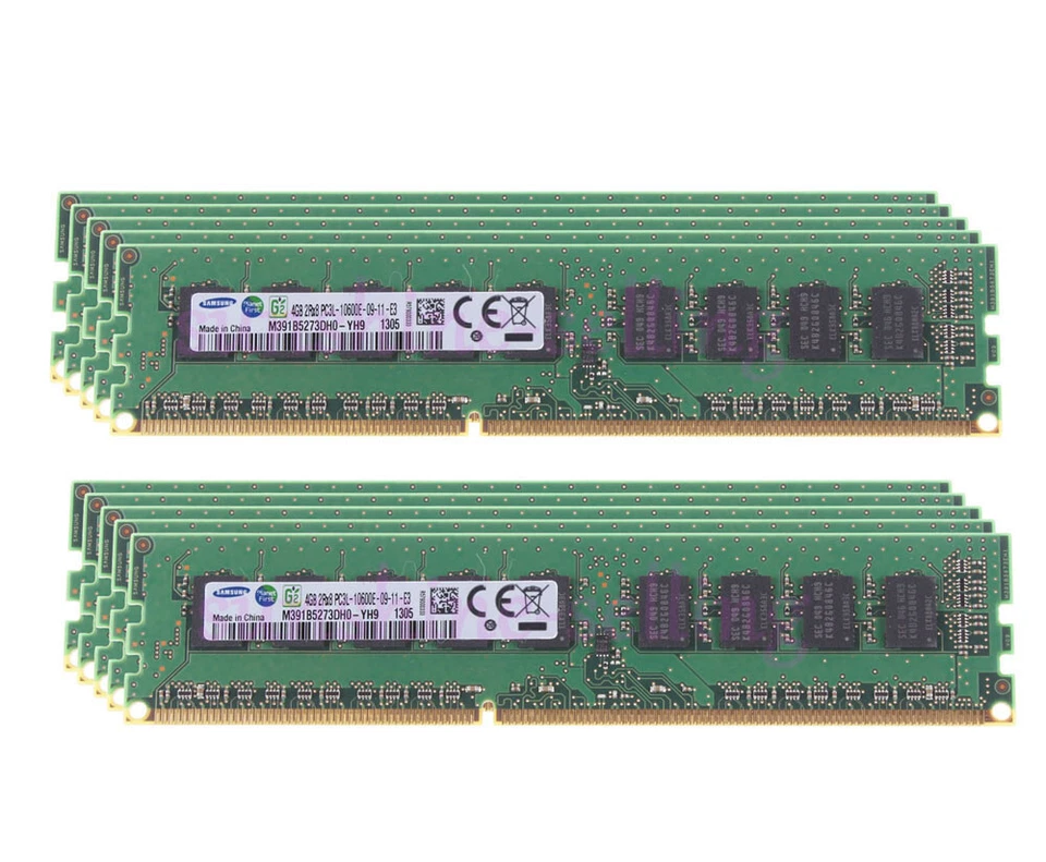 10X 4GB Samsung 4GB 2Rx8 PC3L-10600E DDR3 1333Mhz ECC Server RAM Memory DIMM 40G - Image 1 of 4