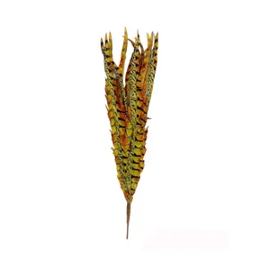 22" Tall Yellow Ruby Faux Feather Spray Artificial Boho Flowers,Modern Farmhouse - Picture 1 of 5